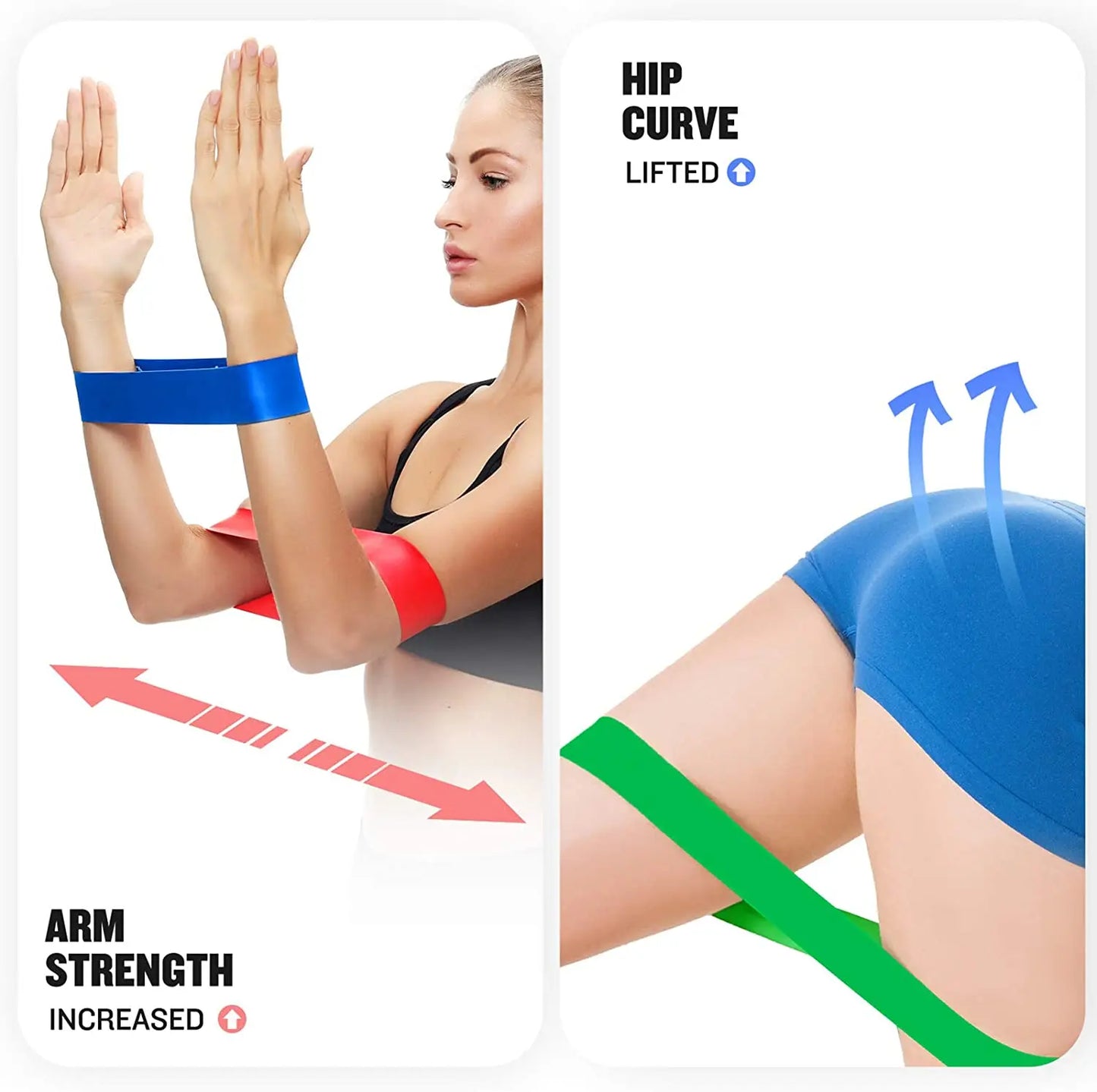 Resistance Exercise Loop Bands Set Workout Bands for Women and Men Stretch Bands 5 Different Resistance Levels for Booty Legs